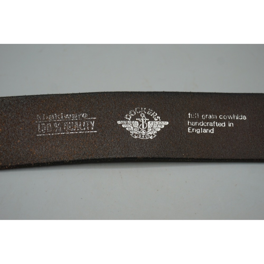 Dockers Khakiware Mens Brown Full Grain Leather Belt 32 Made in England 2394 - Picture 2 of 4
